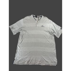 Adidas Thornblade Men's 2XL White Striped Henley Polo Golf South Carolina Club